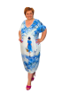 Bavlnené plus size šaty - Modrá prechádzka Bavlnené plus size šaty - Modrá prechádzka